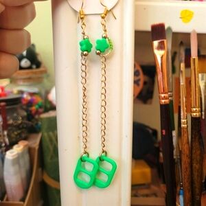 Drop Bottle Cap Earrings "Lovely Lime"